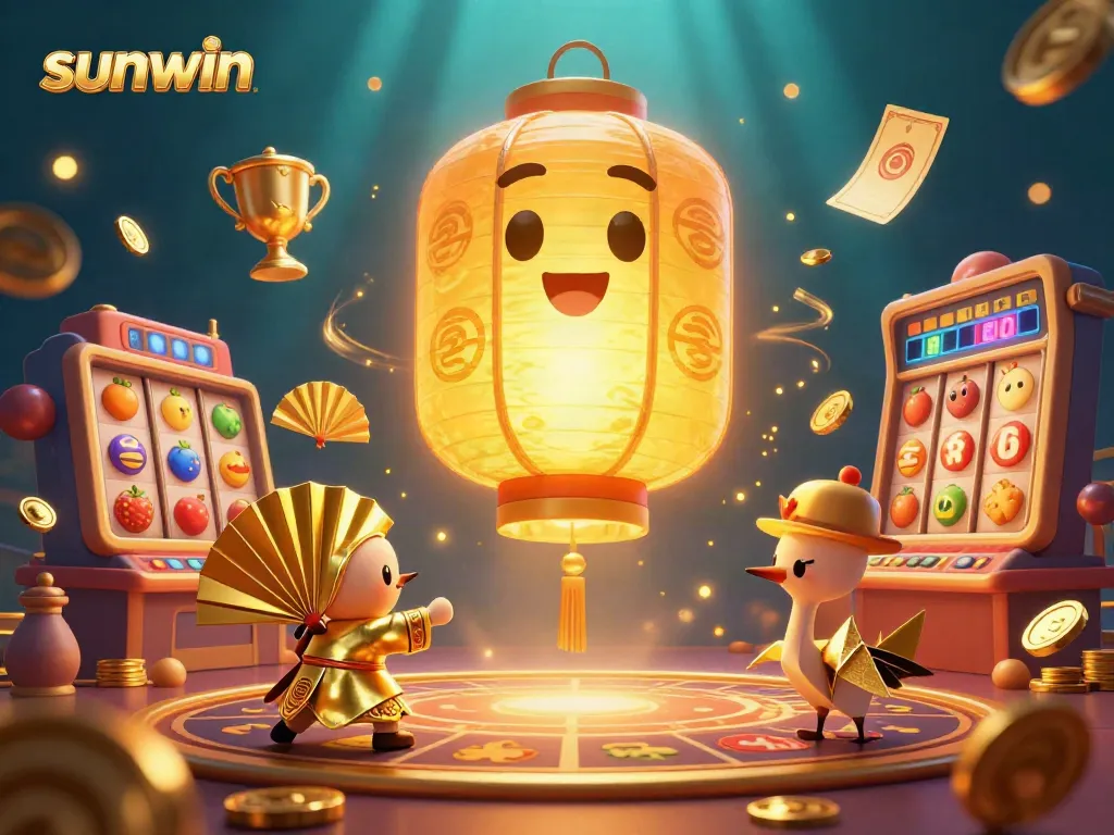 Engage with sunwin's vibrant casino experience featuring dynamic slot games, glowing jackpot symbols, and captivating visuals.