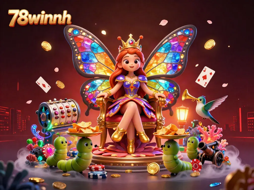 Engage in thrilling wins at 78winnh's vibrant online casino with animated characters and dynamic gaming elements.