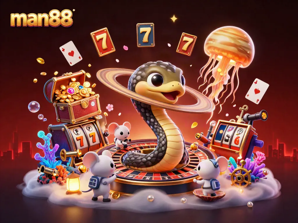 Experience captivating gaming thrills with man88's 3D cosmic casino adventure featuring unique gameplay elements.