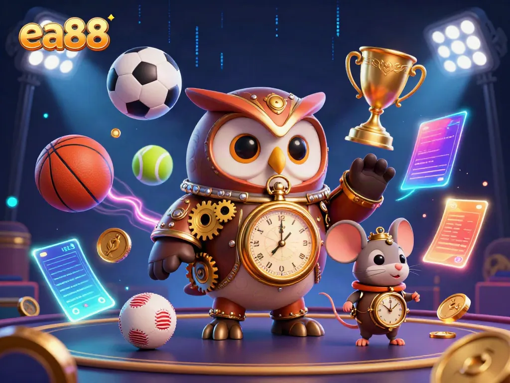 Experience exciting game strategies with ea88 in a vibrant steampunk casino scene.