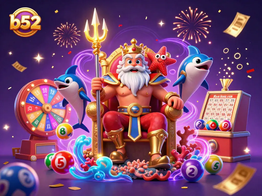 Experience thrilling gameplay at b52 with sea king Neptune and vibrant lottery elements.