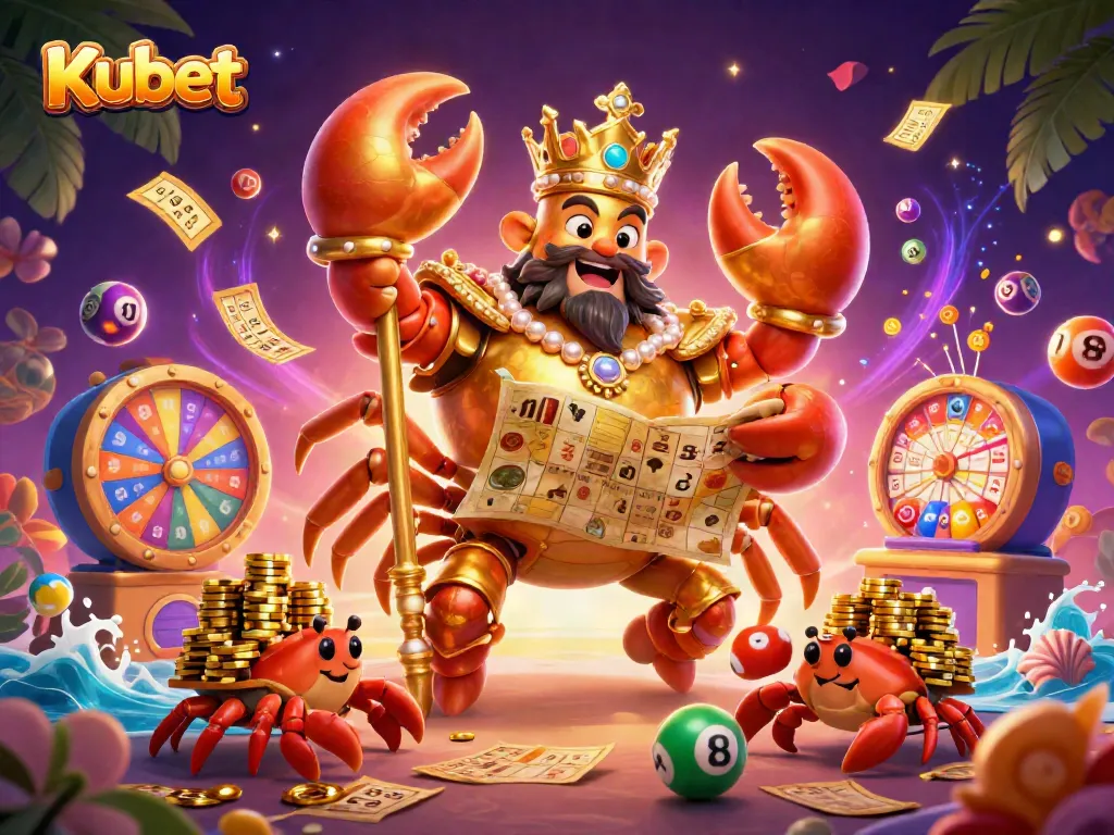 Kubet draws players in with its vibrant lottery-themed 3D illustration showcasing exciting gaming elements.