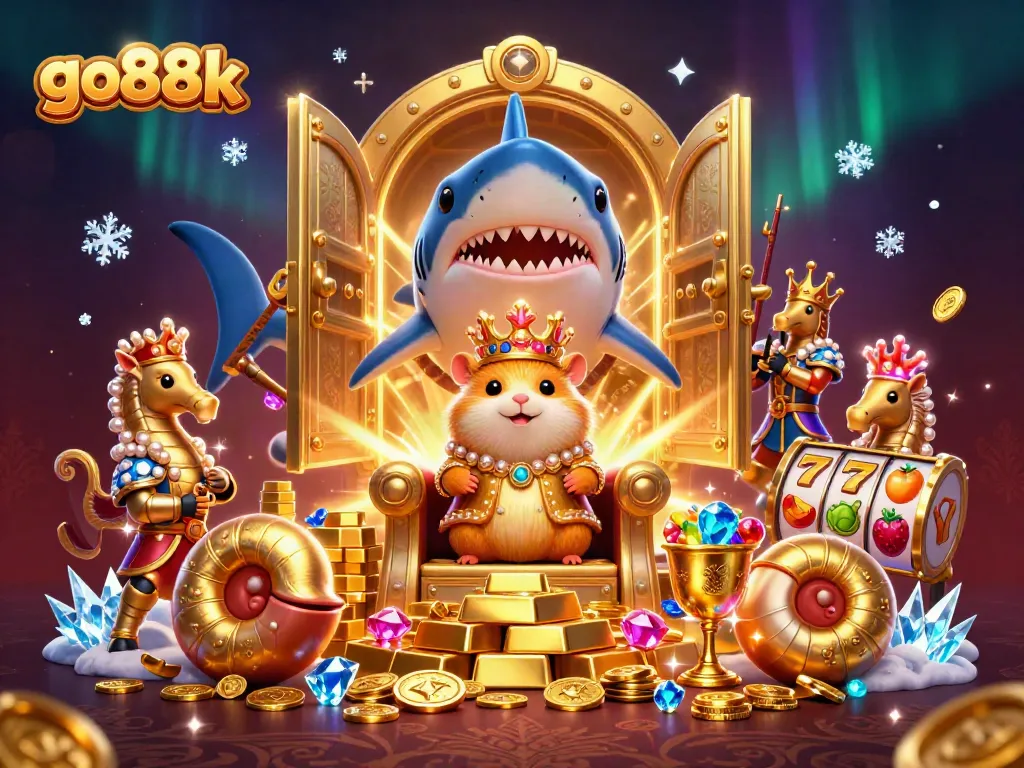 Engage with go88k's vibrant casino scene showcasing golden treasures and characters for an unforgettable experience.