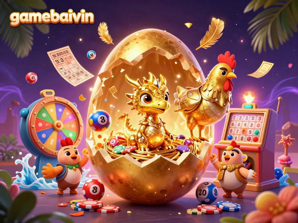 Experience the thrill of gaming at gamebaivin with a vibrant, golden dragon scene.