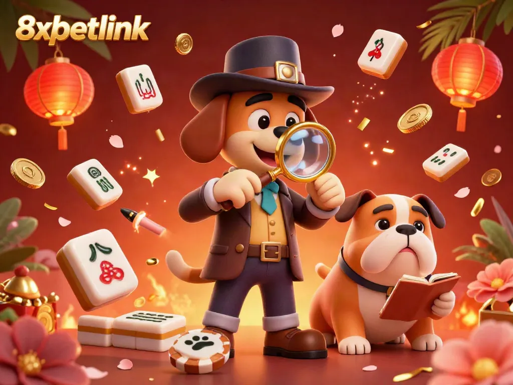 Engage with the excitement of 8xbetlink as a detective and companion uncover clues in a lively casino setting.